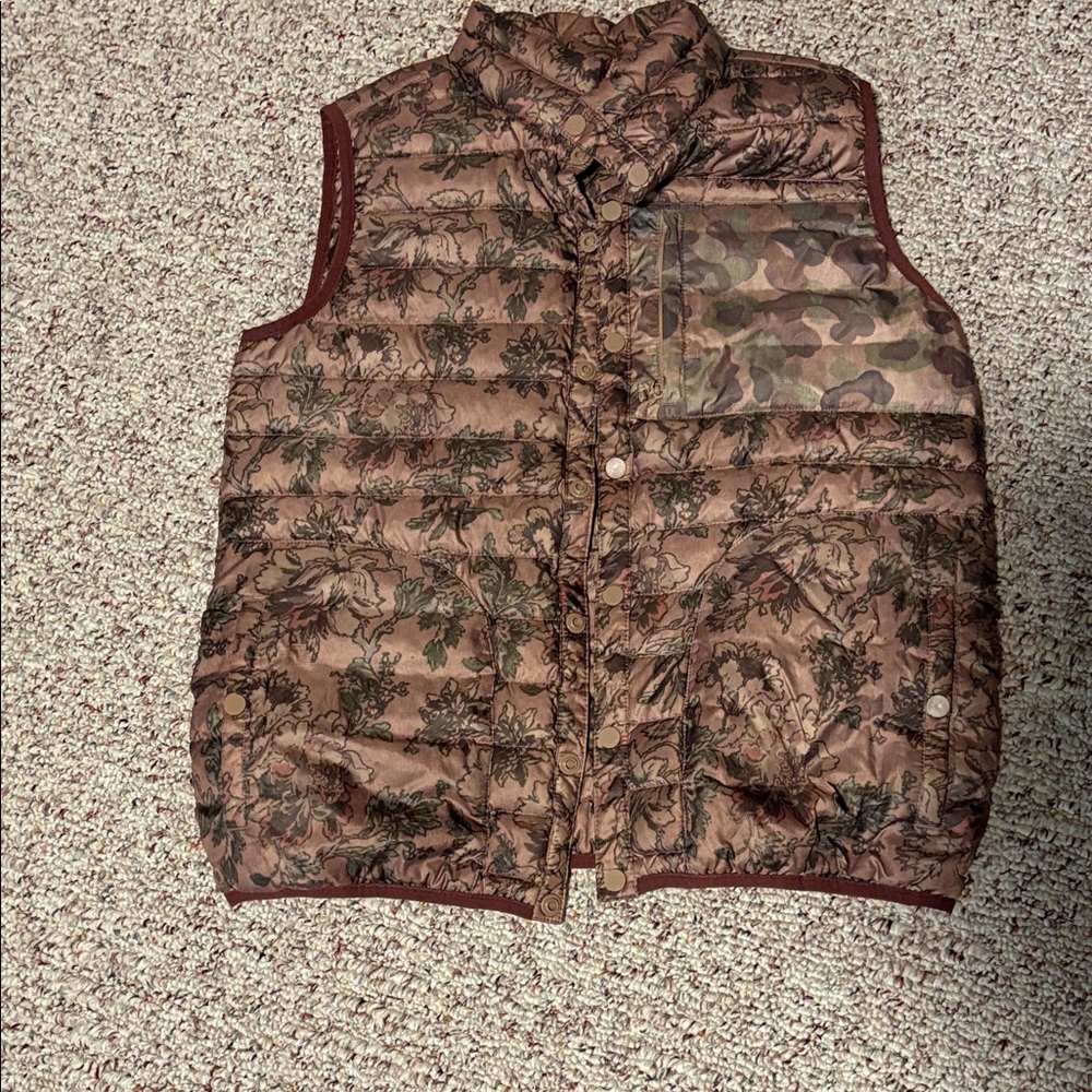 Burton Brown Camouflage Puffer Vest